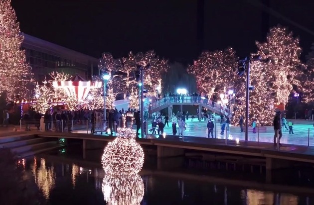 Licht trifft Klang: Winterbeleuchtung in der Autostadt erstmals als spektakul&auml;re Licht- und Soundshow inszeniert